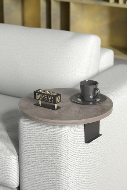 Yan Sehpa Ayarlanabilir Tepsi Dekoratif Modern Tepsi Koltuk Sehpası Ceviz