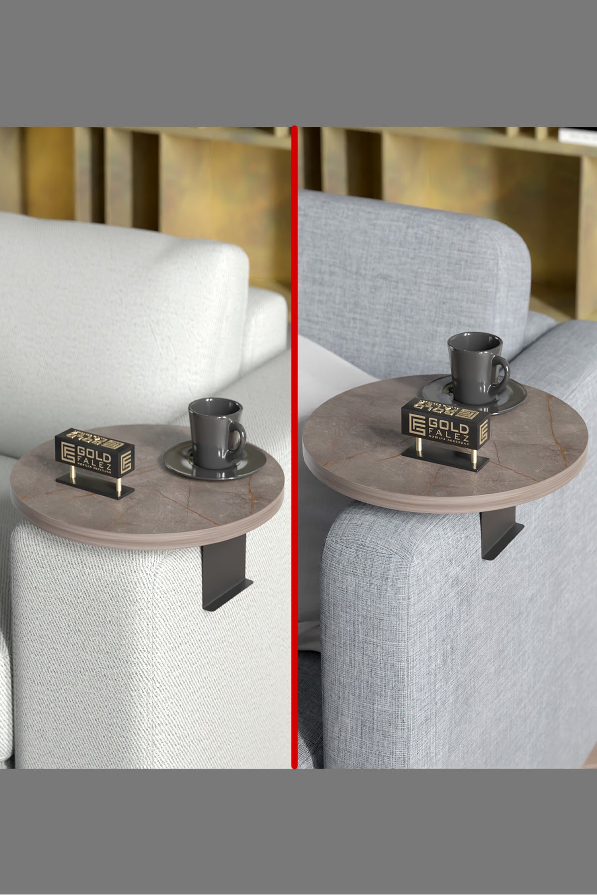 Yan Sehpa Ayarlanabilir Tepsi Dekoratif Modern Tepsi Koltuk Sehpası Ceviz