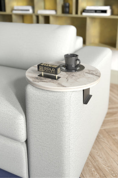 Yan Sehpa Ayarlanabilir Tepsi Dekoratif Modern Tepsi Koltuk Sehpası Ceviz