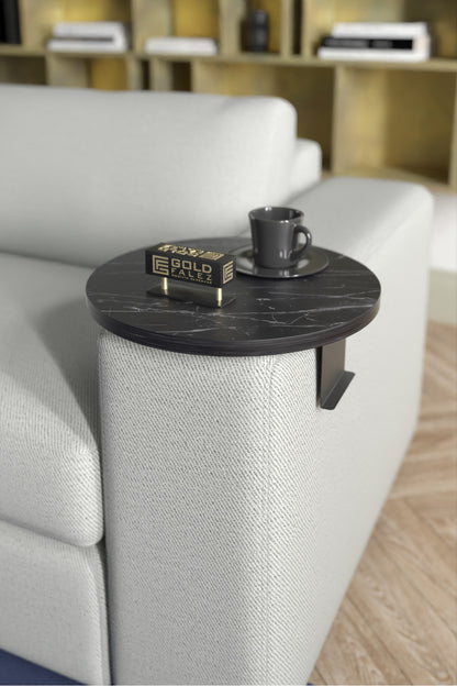 Yan Sehpa Ayarlanabilir Tepsi Dekoratif Modern Tepsi Koltuk Sehpası Ceviz