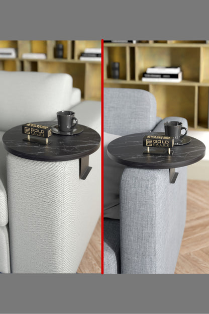 Yan Sehpa Ayarlanabilir Tepsi Dekoratif Modern Tepsi Koltuk Sehpası Ceviz