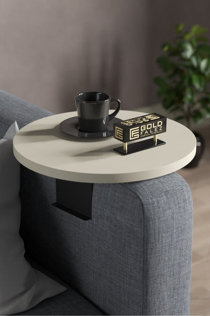 Yan Sehpa Ayarlanabilir Tepsi Dekoratif Modern Tepsi Koltuk Sehpası Ceviz