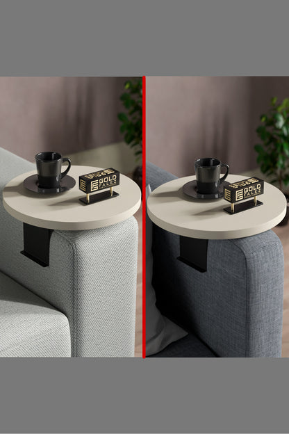 Yan Sehpa Ayarlanabilir Tepsi Dekoratif Modern Tepsi Koltuk Sehpası Ceviz