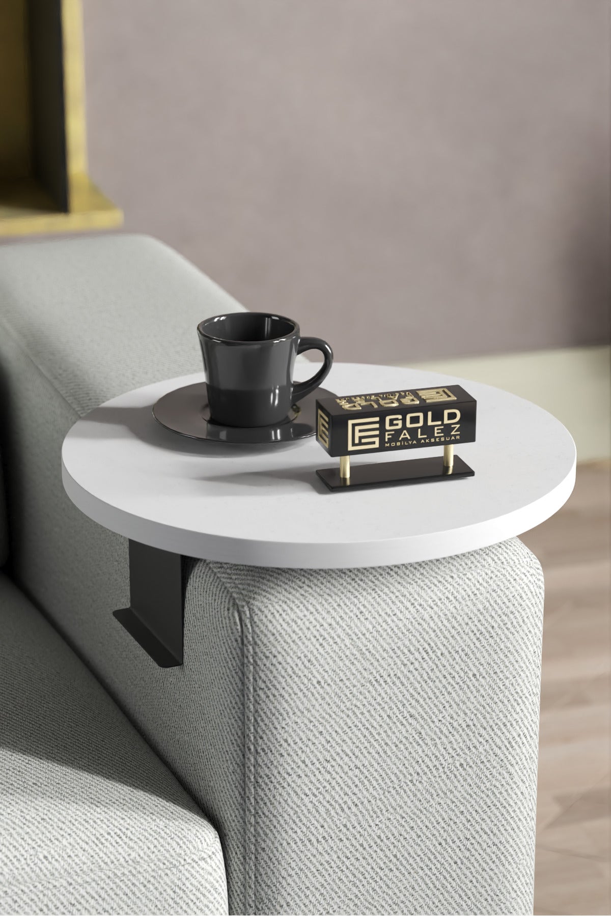 Yan Sehpa Ayarlanabilir Tepsi Dekoratif Modern Tepsi Koltuk Sehpası Ceviz