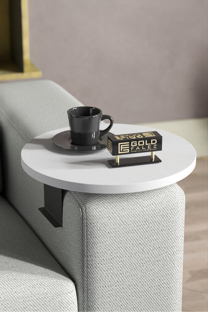 Yan Sehpa Ayarlanabilir Tepsi Dekoratif Modern Tepsi Koltuk Sehpası Ceviz