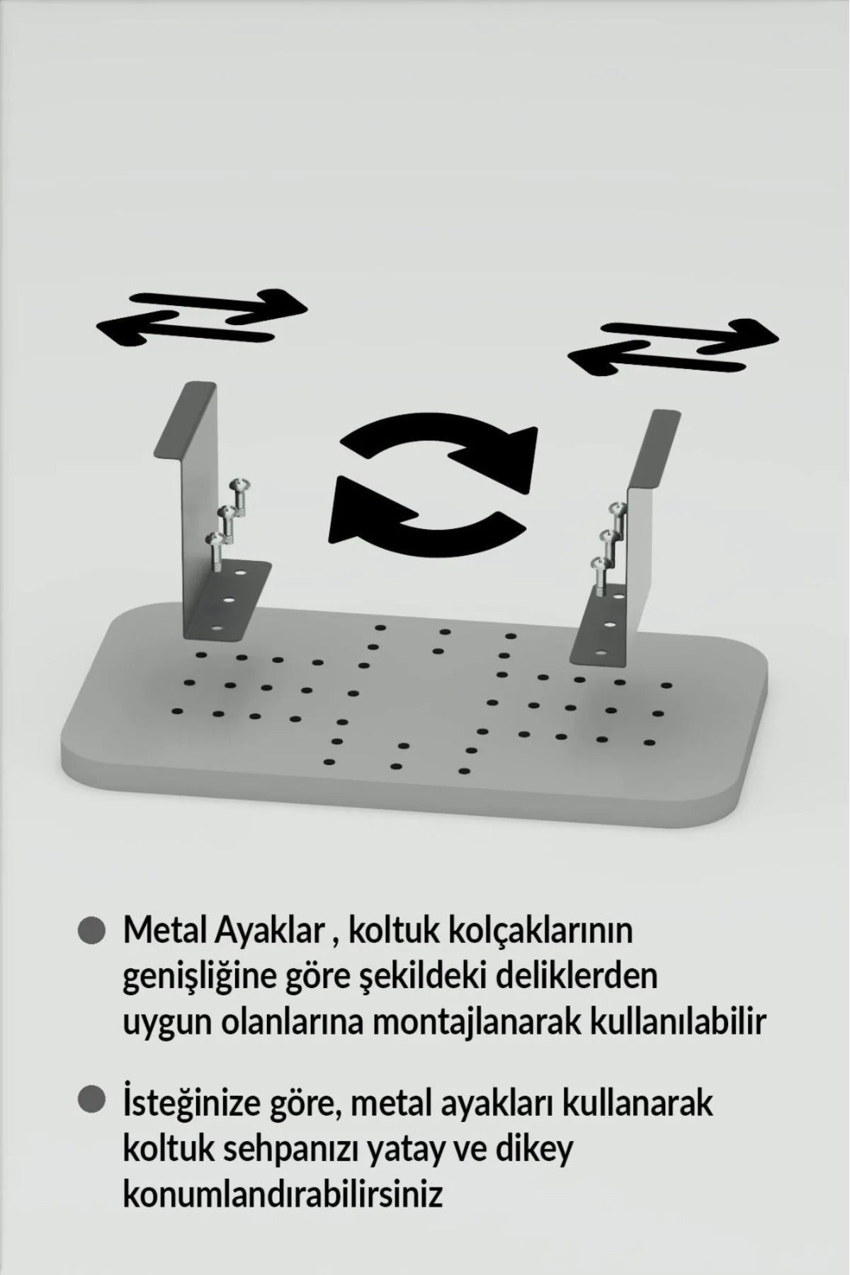 Yan Sehpa Ayarlanabilir Tepsi Dikdörtgen Dekoratif Modern Yatay Dikey Koltuk Sehpası