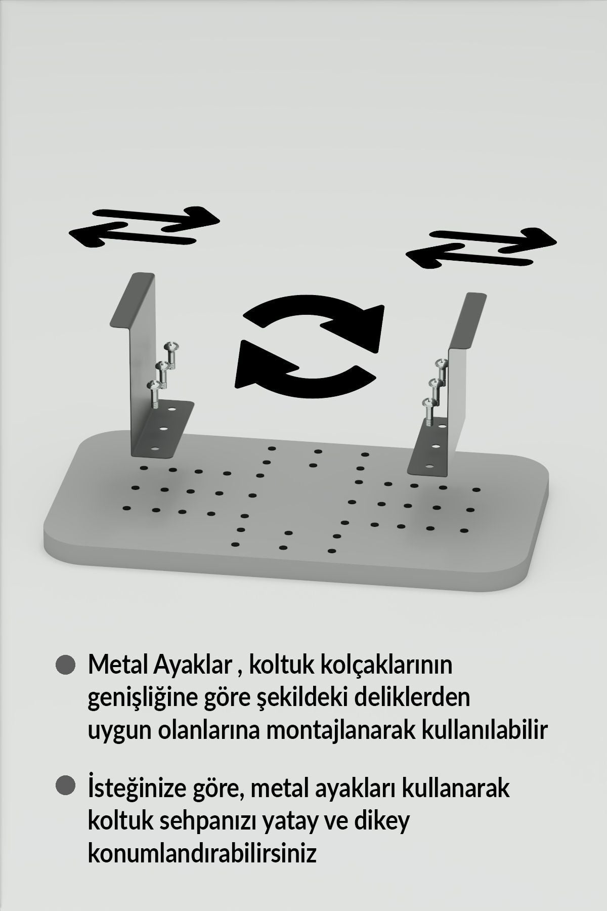 Yan Sehpa Ayarlanabilir Tepsi Dikdörtgen Dekoratif Modern Yatay Dikey Koltuk Sehpası