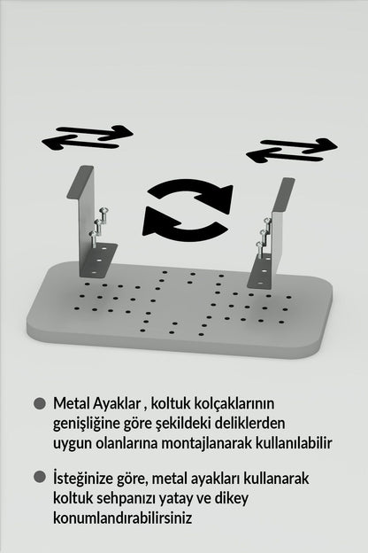 Yan Sehpa Ayarlanabilir Tepsi Dikdörtgen Dekoratif Modern Yatay Dikey Koltuk Sehpası