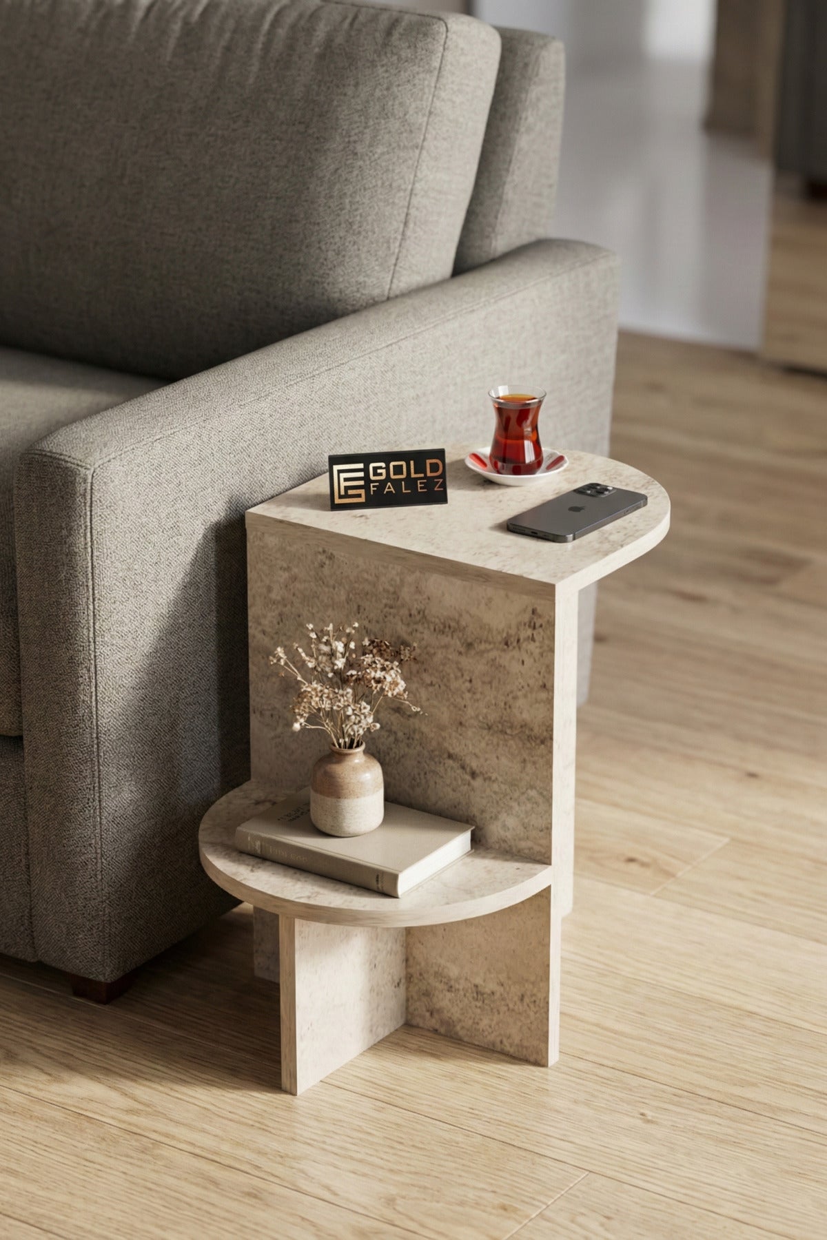 Yan Sehpa Çok Amaçlı Modern Tasarım Raflı Salon Koltuk Kenarı Sehpası Setro