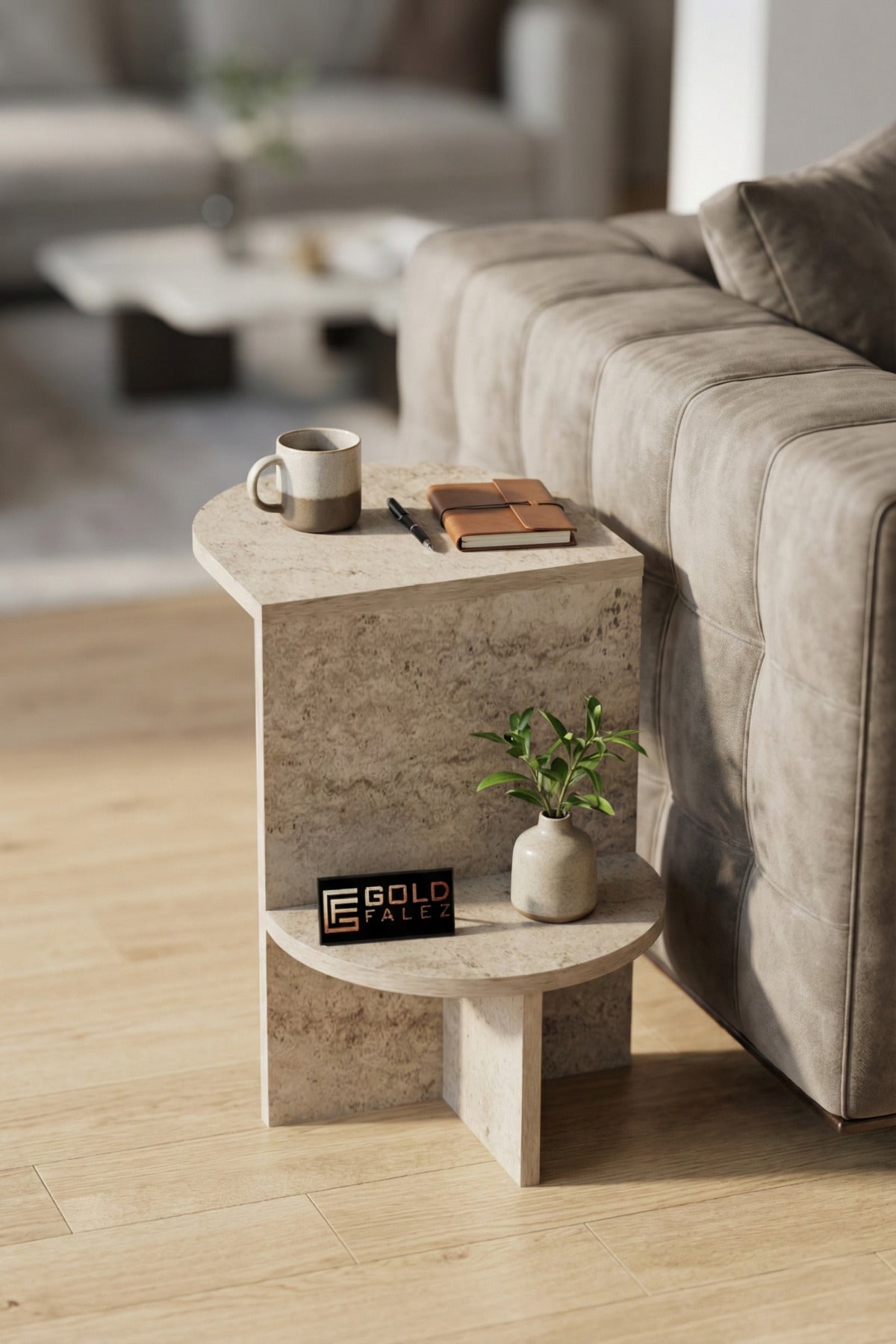 Yan Sehpa Çok Amaçlı Modern Tasarım Raflı Salon Koltuk Kenarı Sehpası Setro