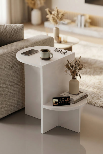Yan Sehpa Çok Amaçlı Modern Tasarım Raflı Salon Koltuk Kenarı Sehpası Setro