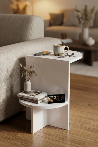 Yan Sehpa Çok Amaçlı Modern Tasarım Raflı Salon Koltuk Kenarı Sehpası Setro
