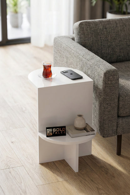 Yan Sehpa Çok Amaçlı Modern Tasarım Raflı Salon Koltuk Kenarı Sehpası Setro