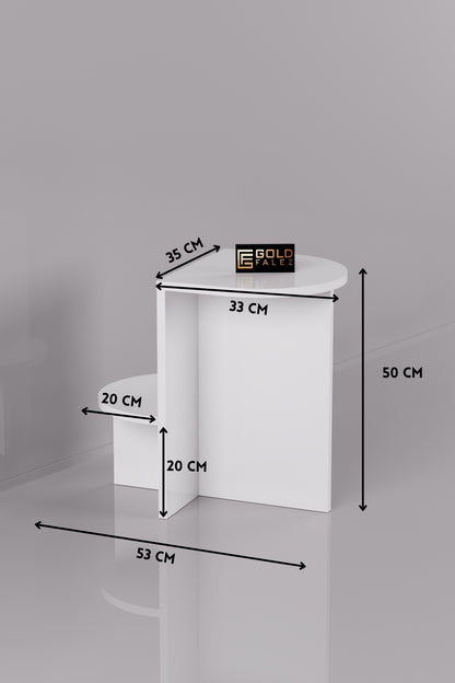 Yan Sehpa Çok Amaçlı Modern Tasarım Raflı Salon Koltuk Kenarı Sehpası Setro