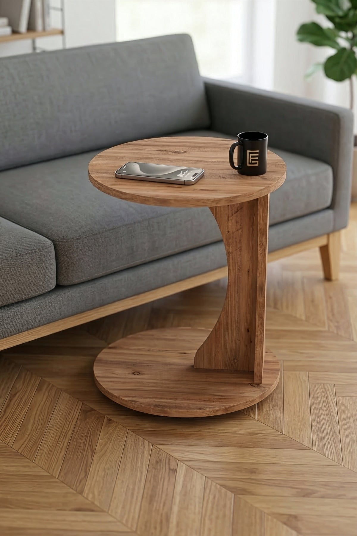 Yan Sehpa Modern C Sehpa Minimal Tasarım Yuvarlak Orta Sehpa Salon Koltuk Yanı