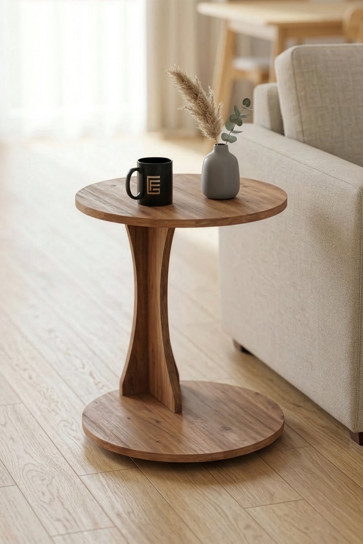 Yan Sehpa Modern C Sehpa Minimal Tasarım Yuvarlak Orta Sehpa Salon Koltuk Yanı