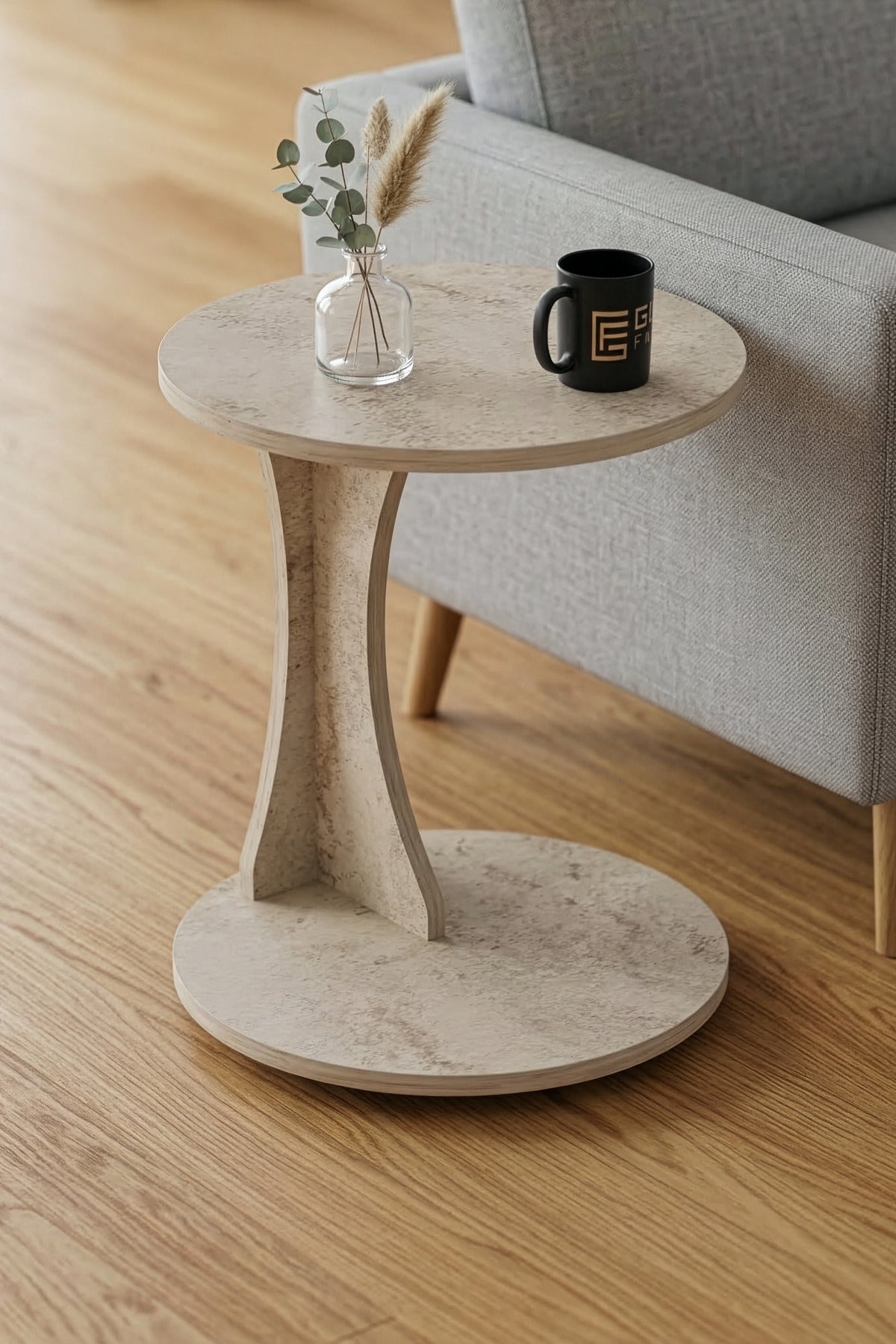 Yan Sehpa Modern C Sehpa Minimal Tasarım Yuvarlak Orta Sehpa Salon Koltuk Yanı