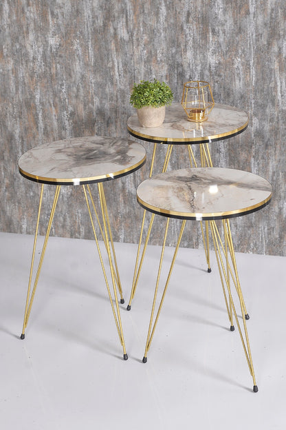 Zigon Sehpa Gold Ceviz Tel