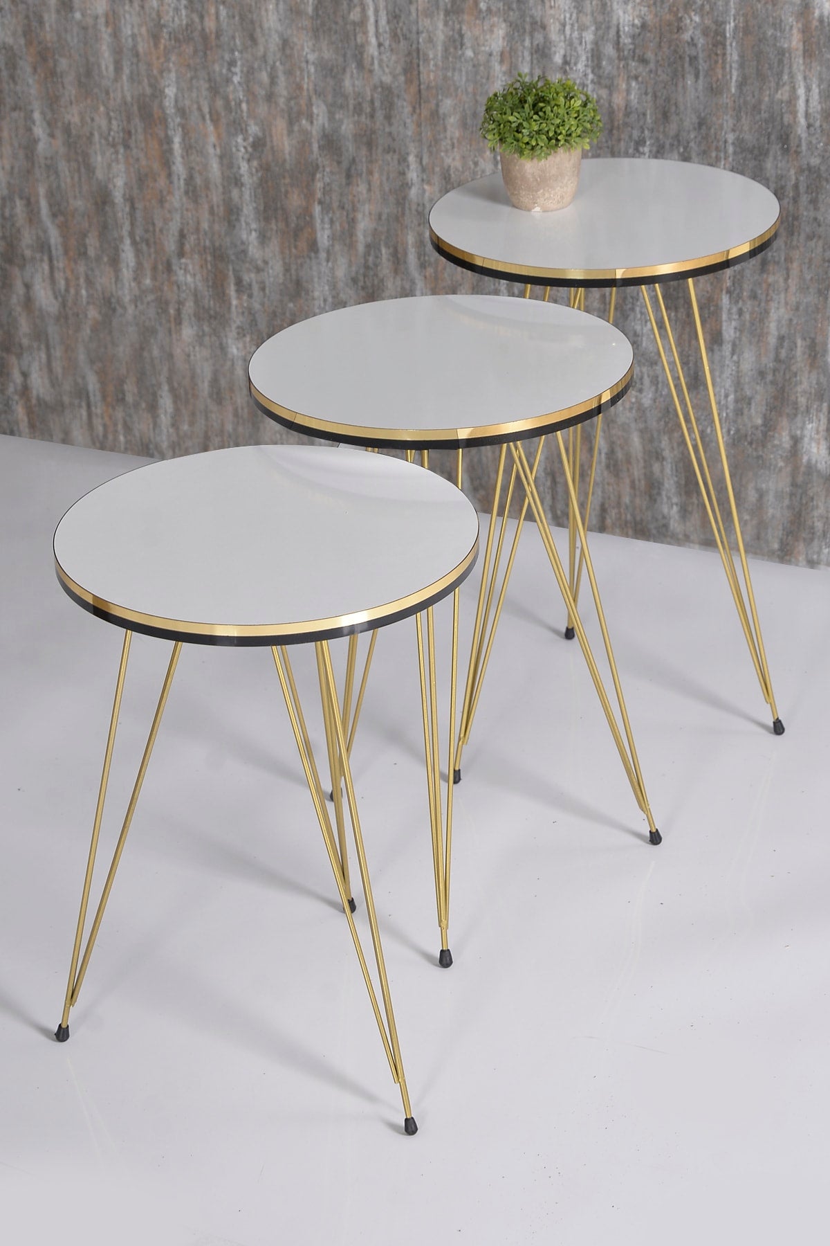 Zigon Sehpa Gold Ceviz Tel