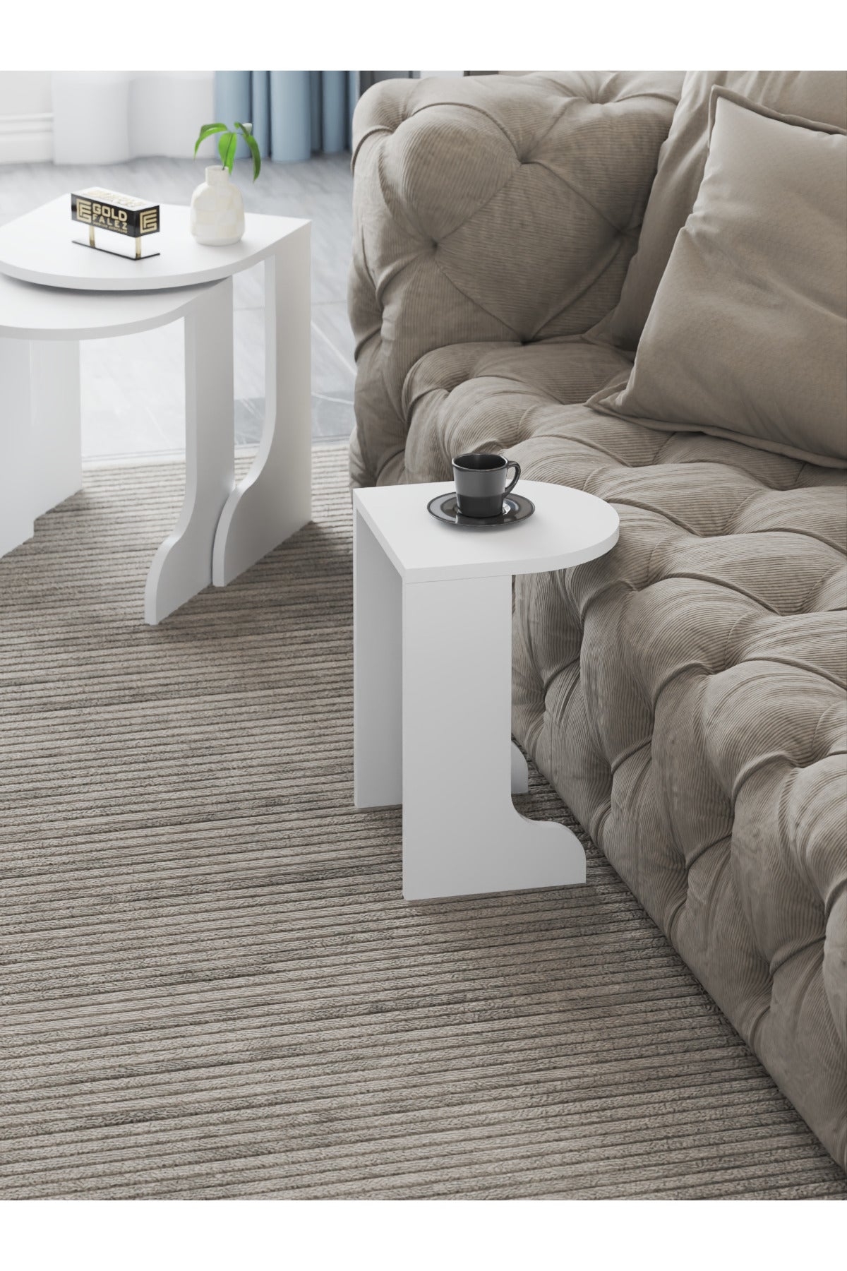 Zigon Sehpa Setro 3' Lü Yan Sehpa Orta Sehpa