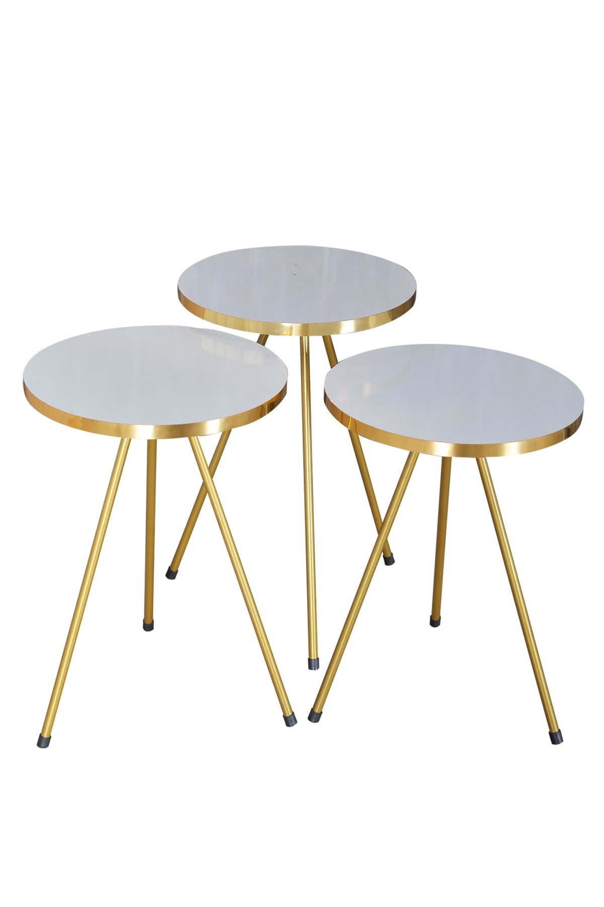 Zigon Sehpa Ve Orta Sehpa Kr Gold Metal Ayak Gold  Set